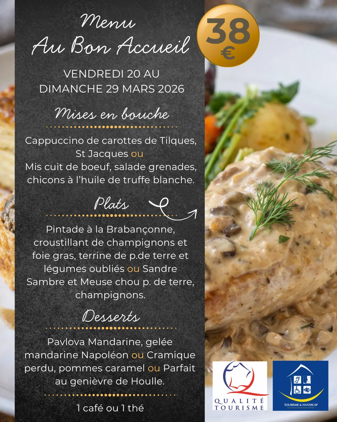 menu pour l'événement Printemps des Chefs Pays de Saint Omer gastronomie locale